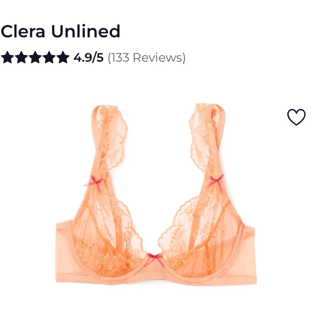 NWT Adore Me The Clera Orange Unlined Bra Intimates